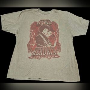 JIMI HENDRIX Men's XL Army Green Graphic T-Shirt: Retro Rock, Grunge, Punk, Y2k